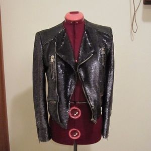 Iro sequined Cuzia Moto jacket NWT